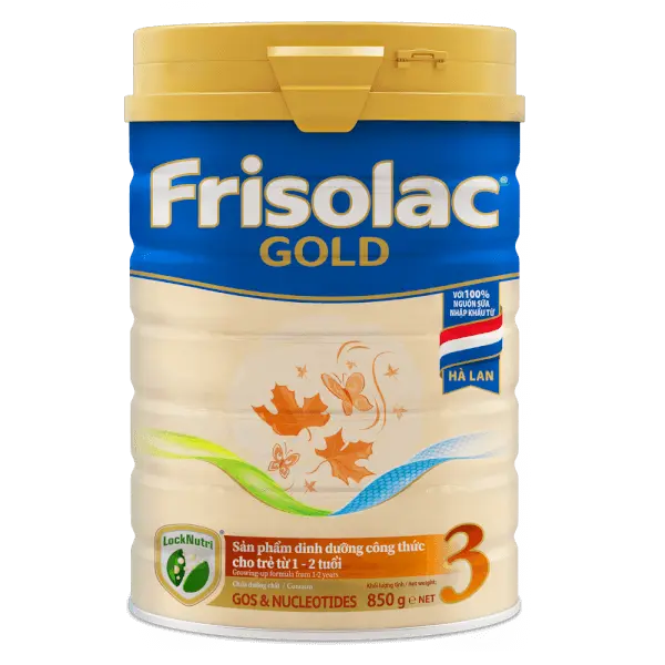Sữa Bột Frisolac Gold 3 lon thiếc 850G-cho trẻ từ  12-24 tháng tuổi