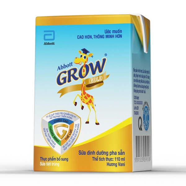 Thực phẩm bổ sung Sữa tiệt trùng Abbott Grow Gold  hương vani 110ml