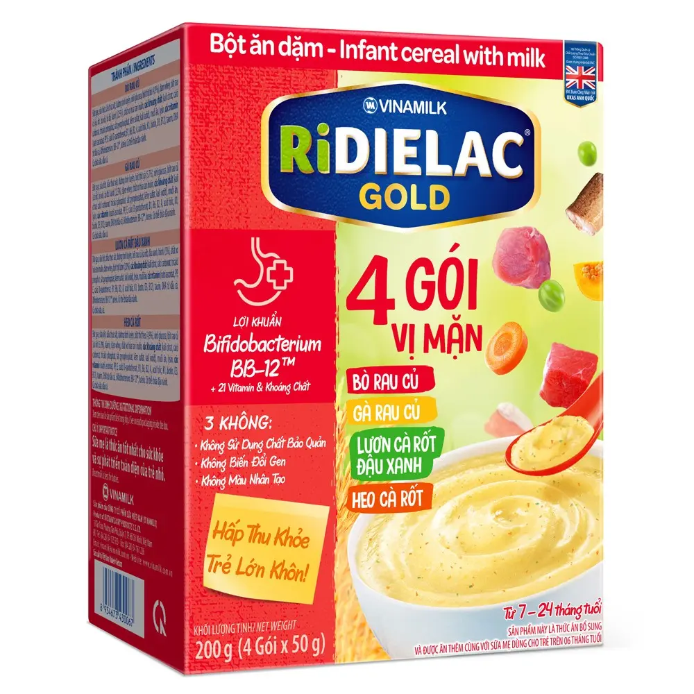 Bột AD RiDielac Gold 4 gói vị mặn 4 x 50g
